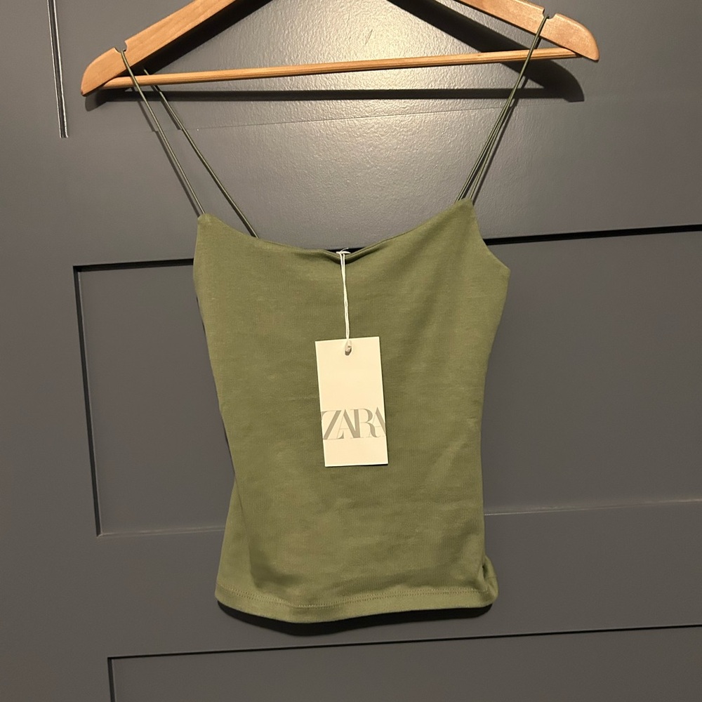 NWT Zara Khaki Tank Top